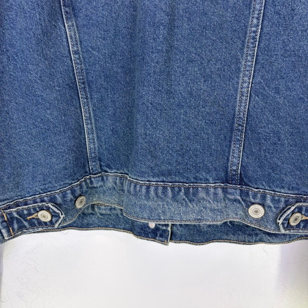 Lucky Brand Embroidered Denim Trucker Jacket Women's Size M Floral Star Boho‎ - Picture 8 of 15